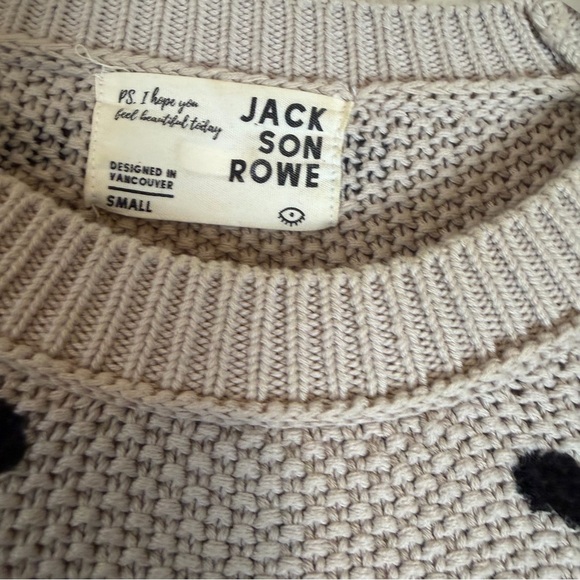 Jackson Rowe Chukar Polka Dot Cotton Sweater Small - Picture 5 of 9